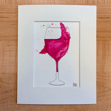 Load image into Gallery viewer, 8 x 10 inch Wine Glass Watercolor by GS
