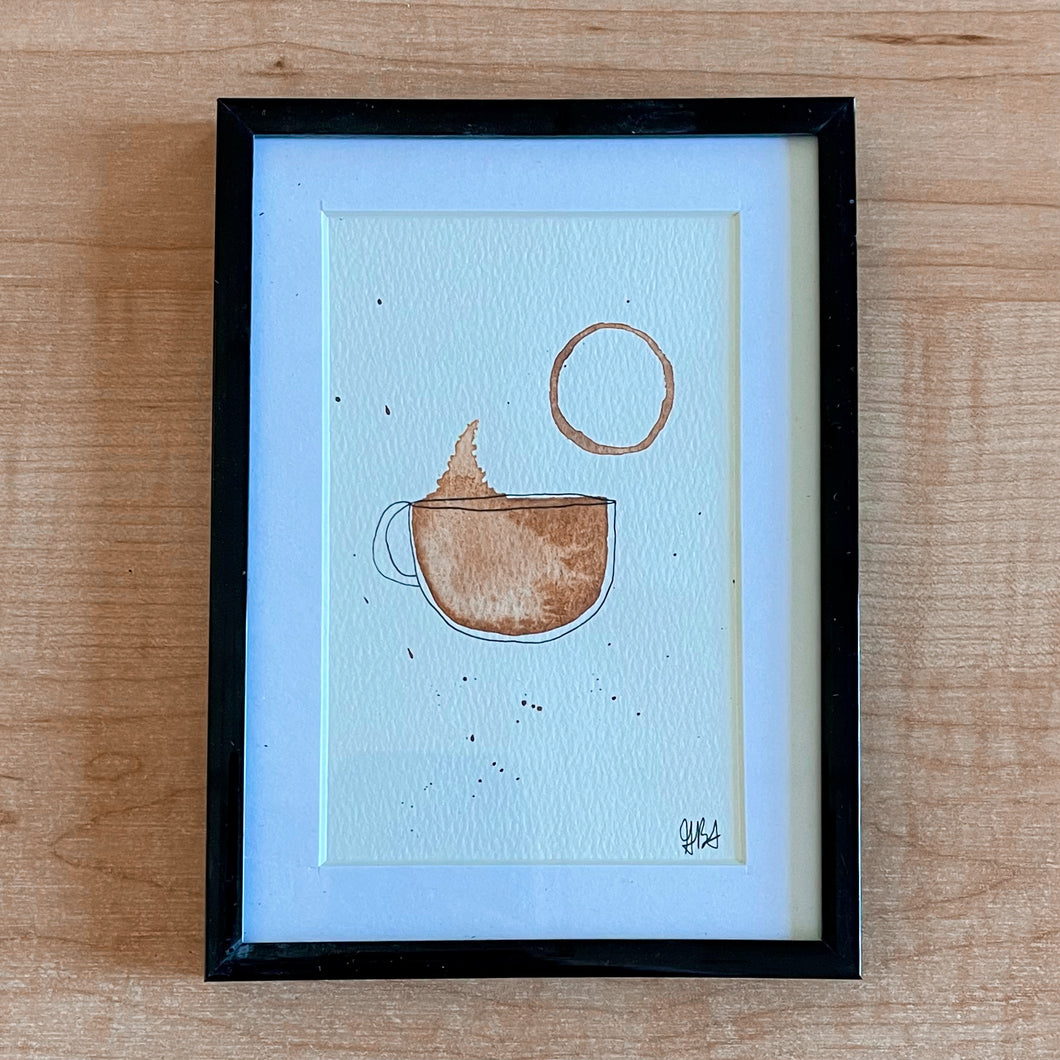Coffee Mug Watercolor Framed by GS