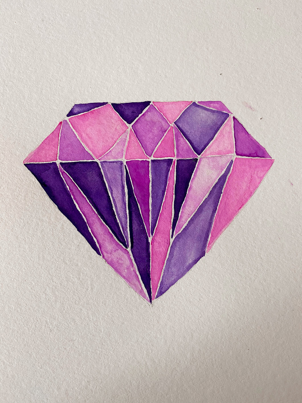 8 x 10 inch Purple Diamond Watercolor by GS